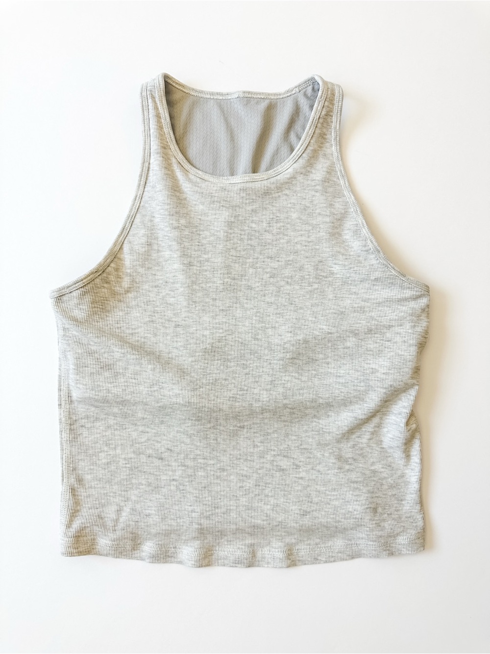 Vuori Pose Plyo Ribbed Tank Top White Heather Grey Women’s - Size Medium